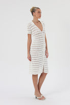 Piper Crochet Midi Dress Ivory - Isabelle Quinn