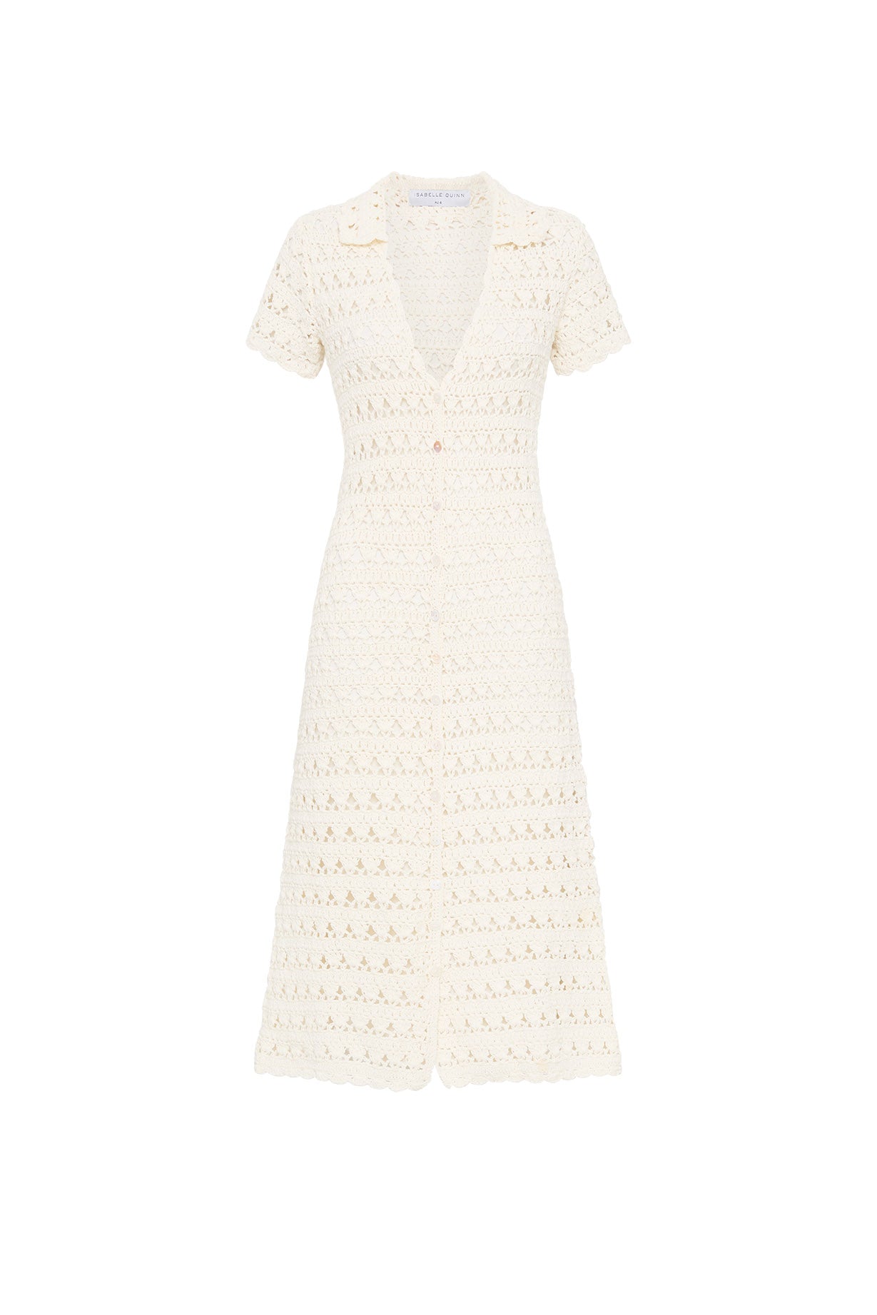 Piper Crochet Midi Dress Ivory - Isabelle Quinn