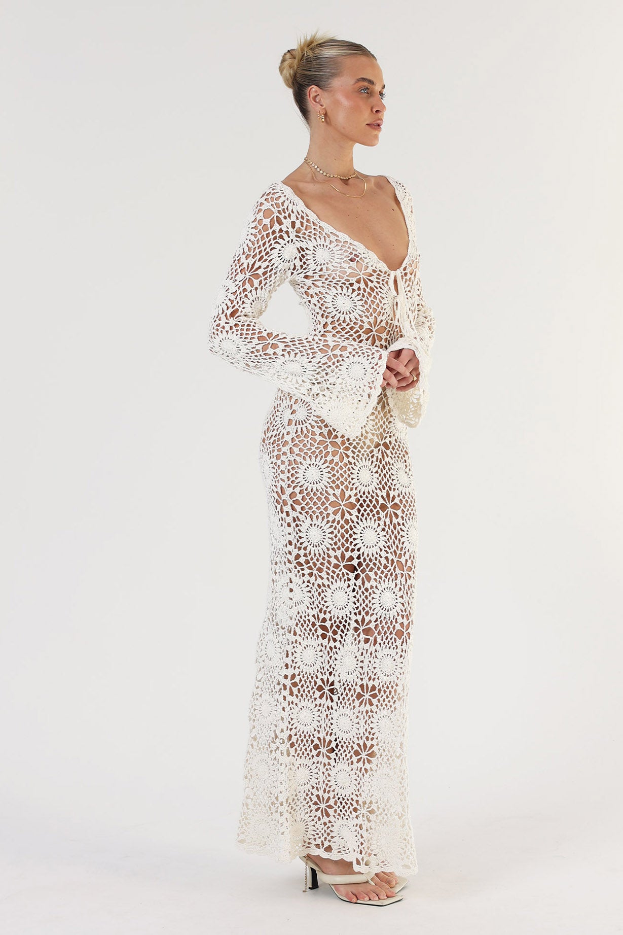 Imogen Crochet Long Sleeve Maxi Dress Isabelle Quinn