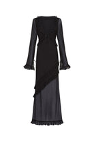 Louisa Long Sleeve Maxi Dress Noir - Isabelle Quinn
