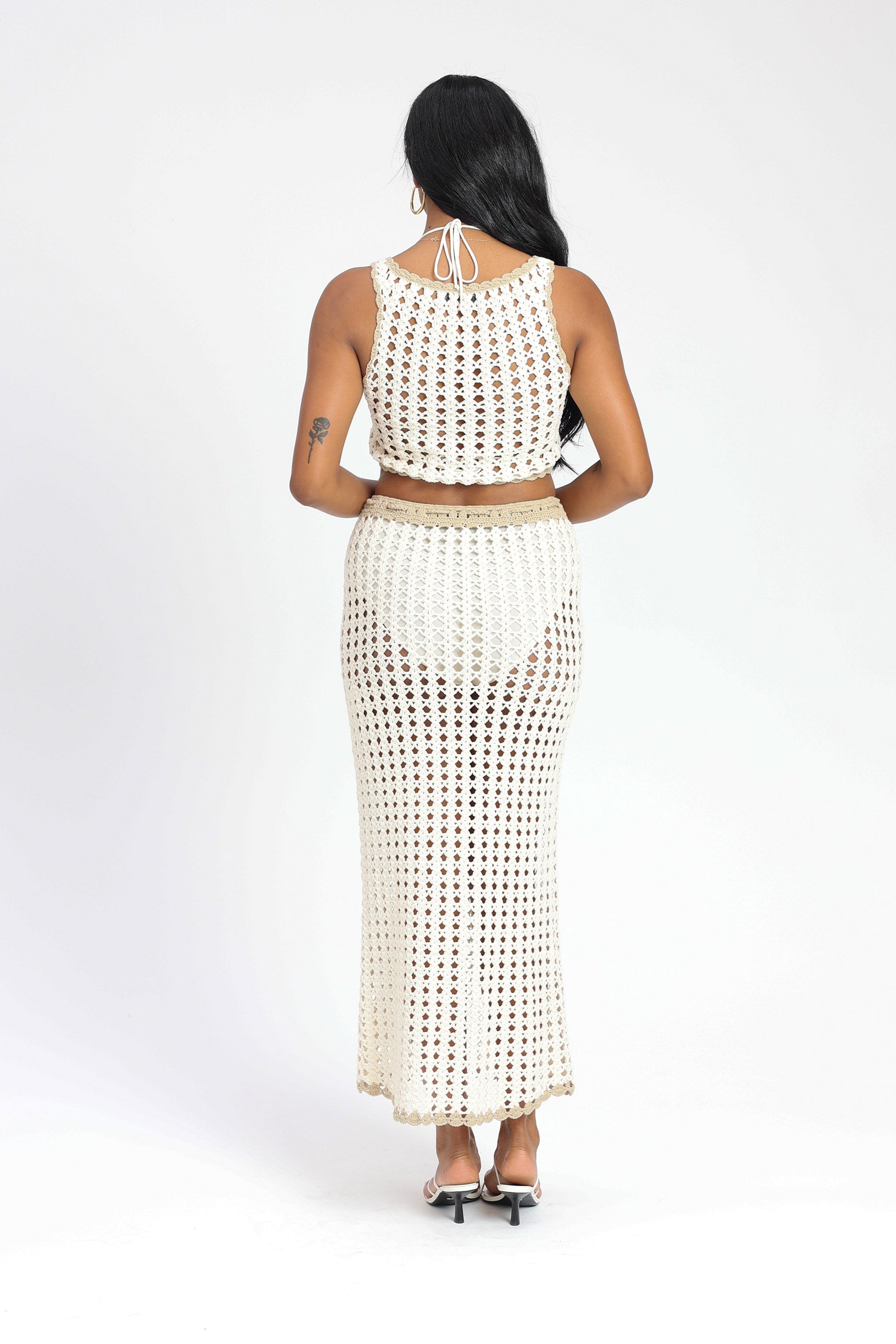 Rylee Crochet Keyhole Crop Ivory - Isabelle Quinn