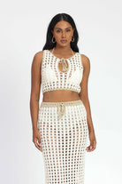 Rylee Crochet Keyhole Crop Ivory - Isabelle Quinn